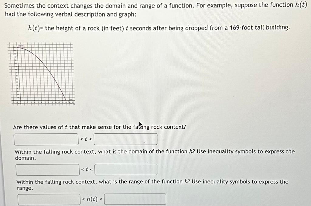 what is a reasonable domain for this function within the context