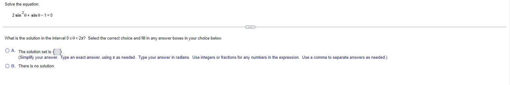 sin theta 1 2 principal solution