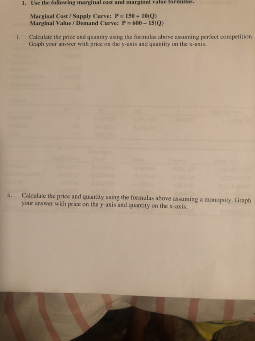 Solved 1. Use the following marginal cost and marginal value | Chegg.com