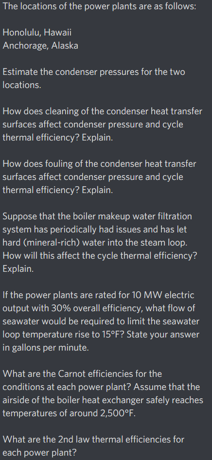 Solved The locations of the power plants are as follows: | Chegg.com