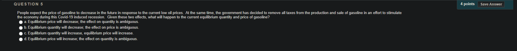 Solved QUESTION 5 4 points Save Answer People expect the | Chegg.com
