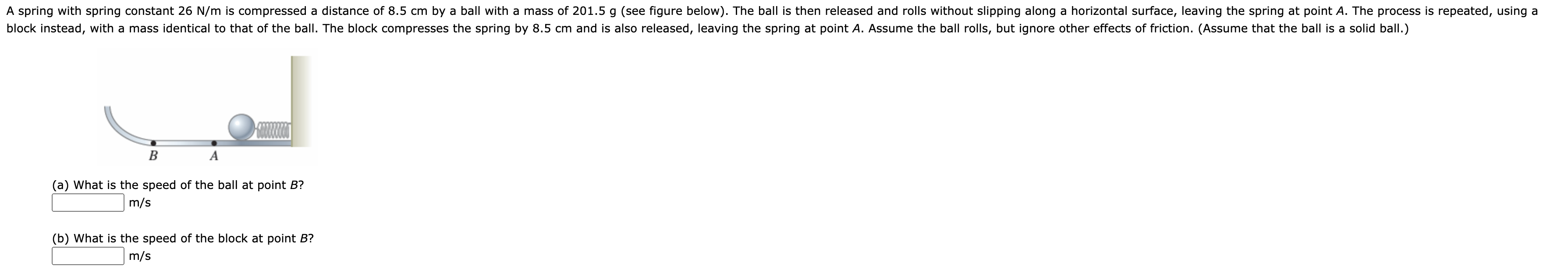 Solved A spring with spring constant 26 N/m is compressed a