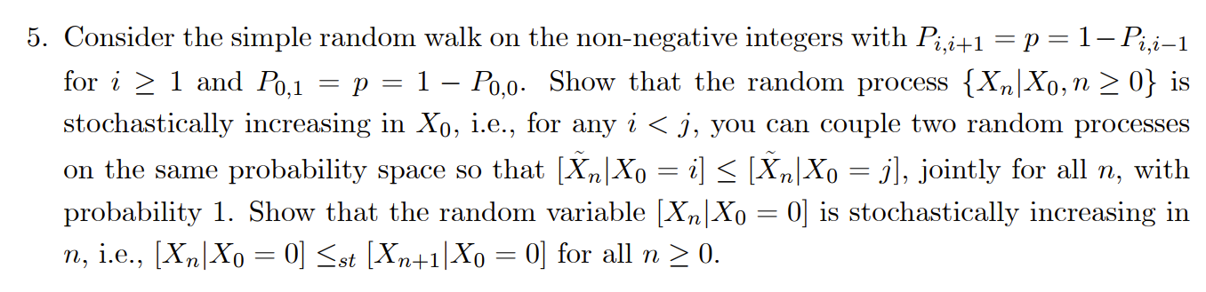 Solved 5. Consider the simple random walk on the | Chegg.com