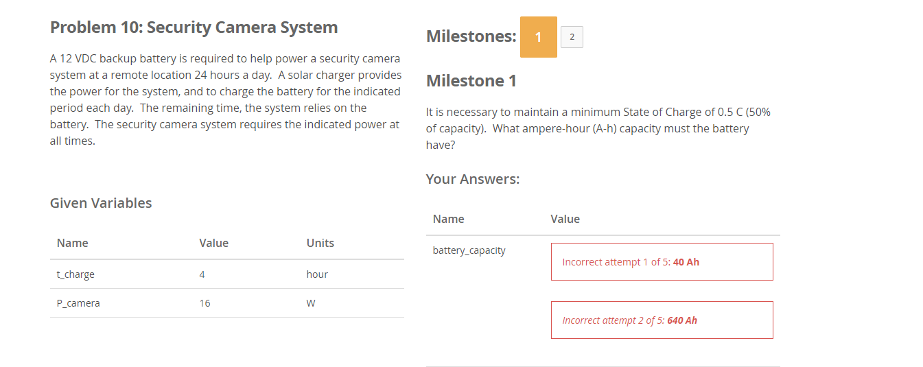 Solved Problem 10: Security Camera System Milestones: 1 2 | Chegg.com