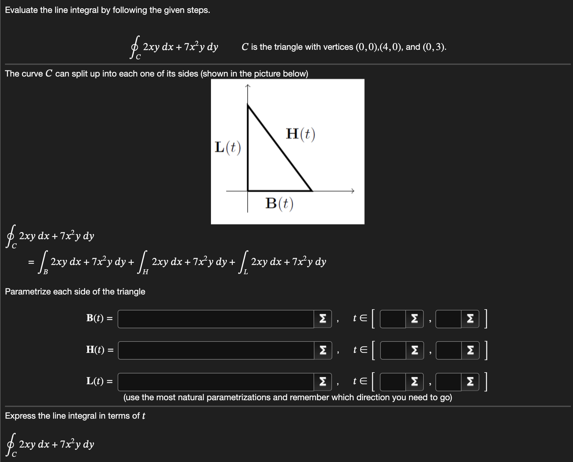 Solved Evaluate The Line Integral By Following The Given | Chegg.com