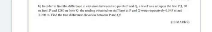 Solved by in order to find the difference in elevation | Chegg.com