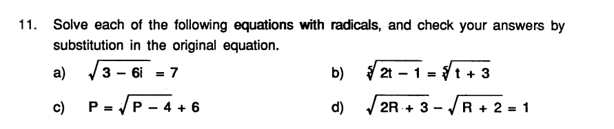 Solved 1. Solve each of the following equations with | Chegg.com