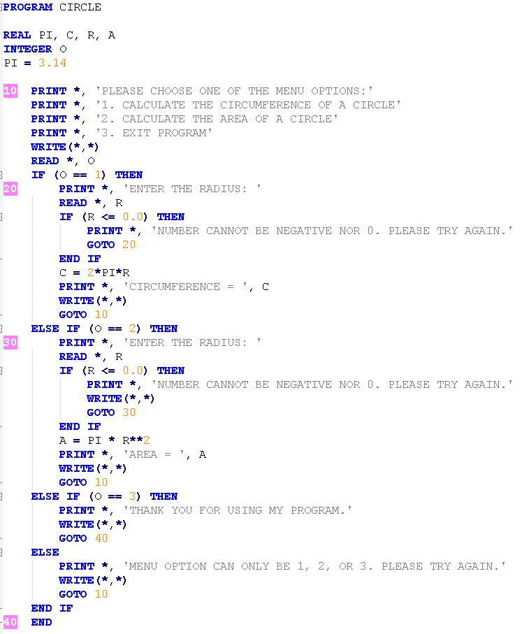 The Code Below Is A Fortran 95 Program That Works Chegg Com