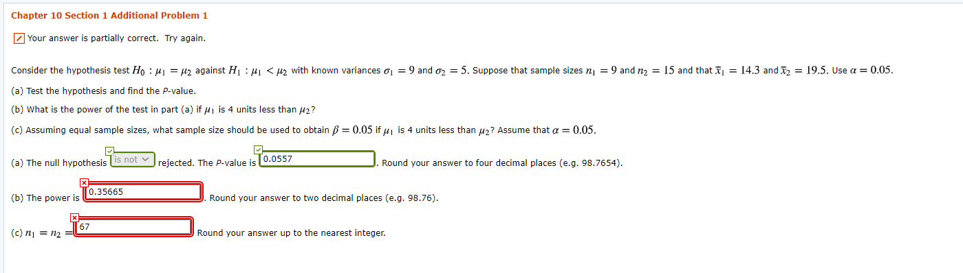 Solved Chapter 10 Section 1 Additional Problem 1 Your answer | Chegg.com