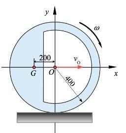 Solved The unbalanced wheel spins and slides on a horizontal | Chegg.com