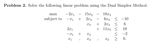 Solved Problem 2. Solve the following linear problem using | Chegg.com
