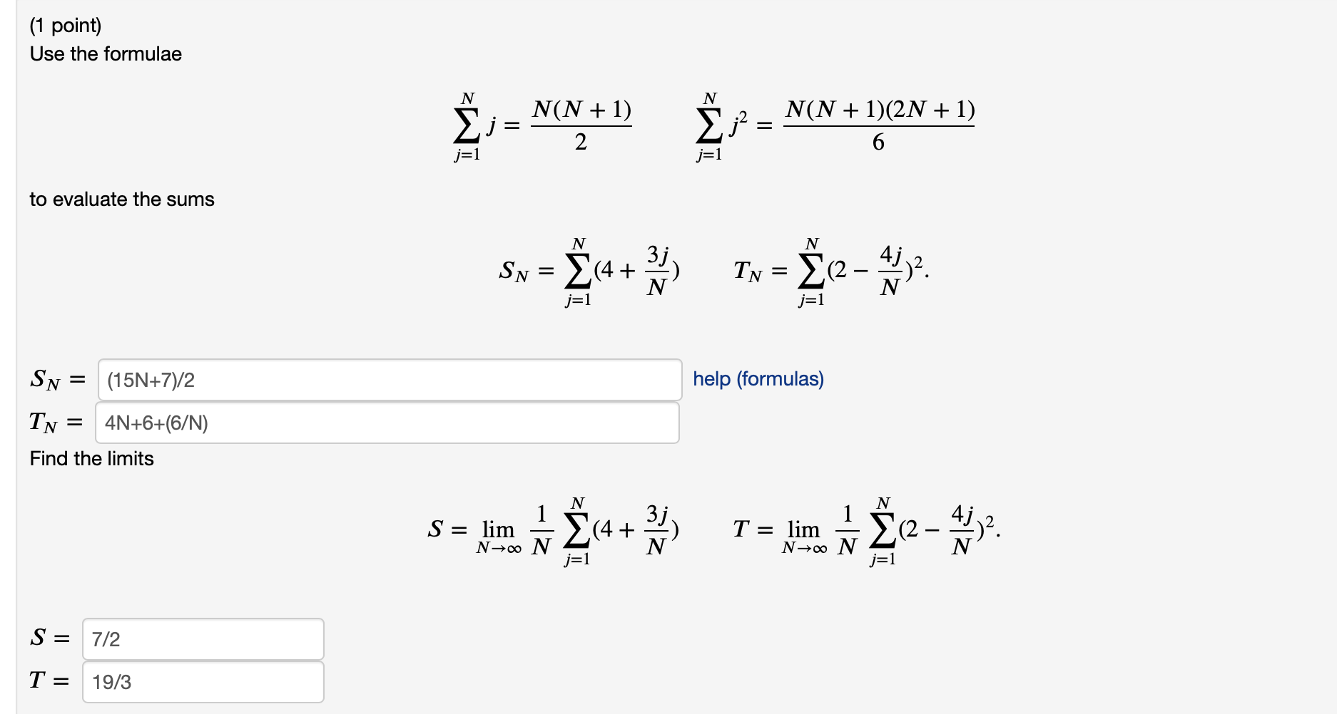 Solved 1 Point Use The Formulae N N N N 1 2 Mz J2 N Chegg Com