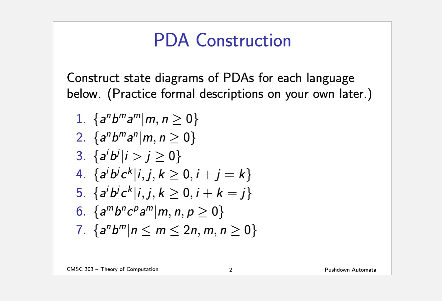 Solved Construct State Diagrams Of PDAs For Each Language | Chegg.com