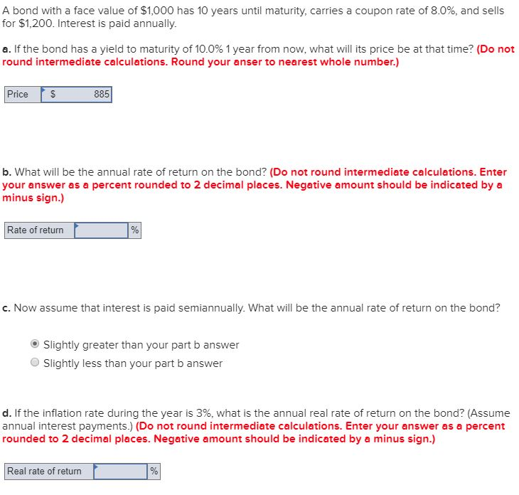 Solved A Bond With A Face Value Of 1 000 Has 10 Years Until Chegg