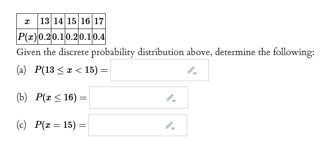 Solved 13 14 15 16 17 P(2) 0.2 0.1 0.2 0.10.4 Given The | Chegg.com