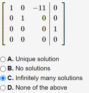 Solved The reduced row-echelon forms of the augmented | Chegg.com