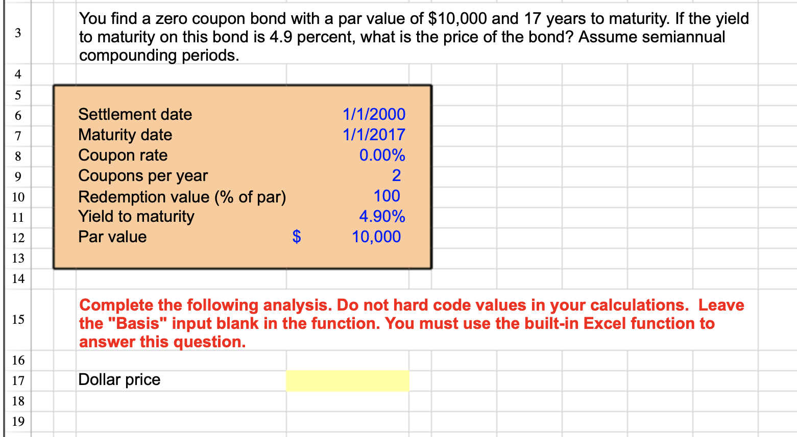 Solved 3 You find a zero coupon bond with a par value of