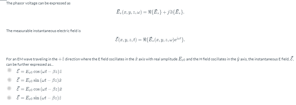 Solved The Phasor Voltage Can Be Expressed As E X Y Z W Chegg Com