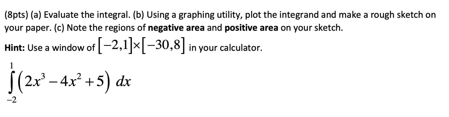 Solved (8pts) (a) Evaluate The Integral. (b) Using A | Chegg.com