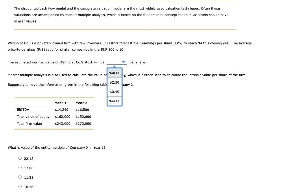 solved-the-discounted-cash-flow-model-and-the-corporate-chegg