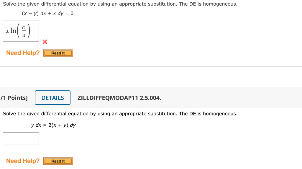 Solved Solve The Given Differential Equation By Using An 8230