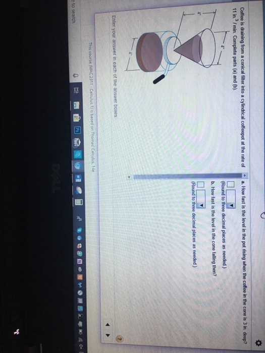 Solved Coffee is draining from a conical filter into a