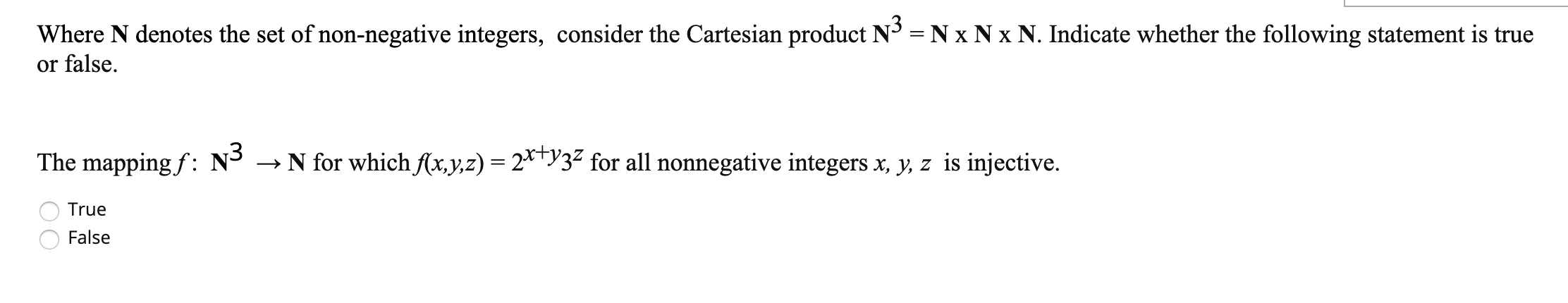 Solved Where N denotes the set of non-negative integers, | Chegg.com
