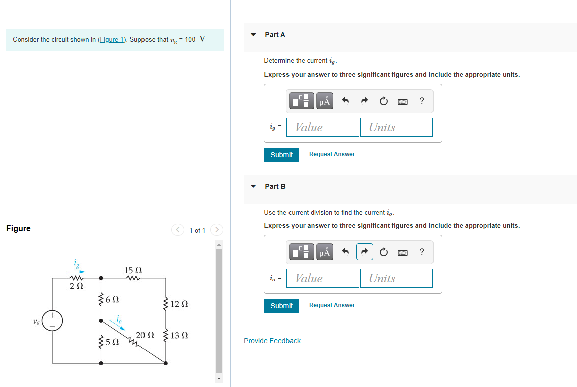 Solved Part A Consider the circuit shown in (Figure 1). | Chegg.com