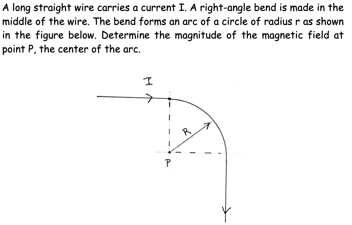 Solved A long straight wire carries a current I. A | Chegg.com