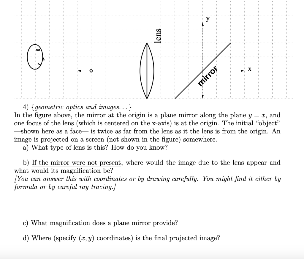 Solved 4) { geometric optics and images... } In the figure | Chegg.com