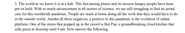 Solved 3. The world as we know it is at a halt. This | Chegg.com