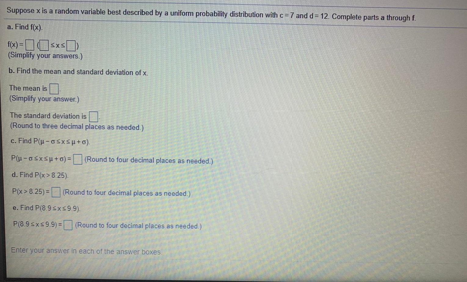 Solved Suppose x is a random variable best described by a | Chegg.com