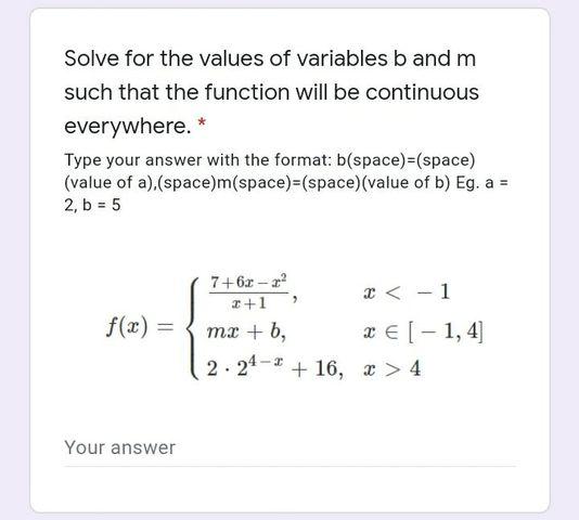 Solved Solve For The Values Of Variables B And M Such That | Chegg.com