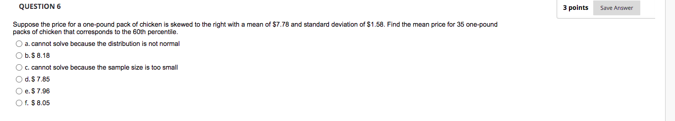 Solved QUESTION 6 3 points Save Answer Suppose the price for | Chegg.com