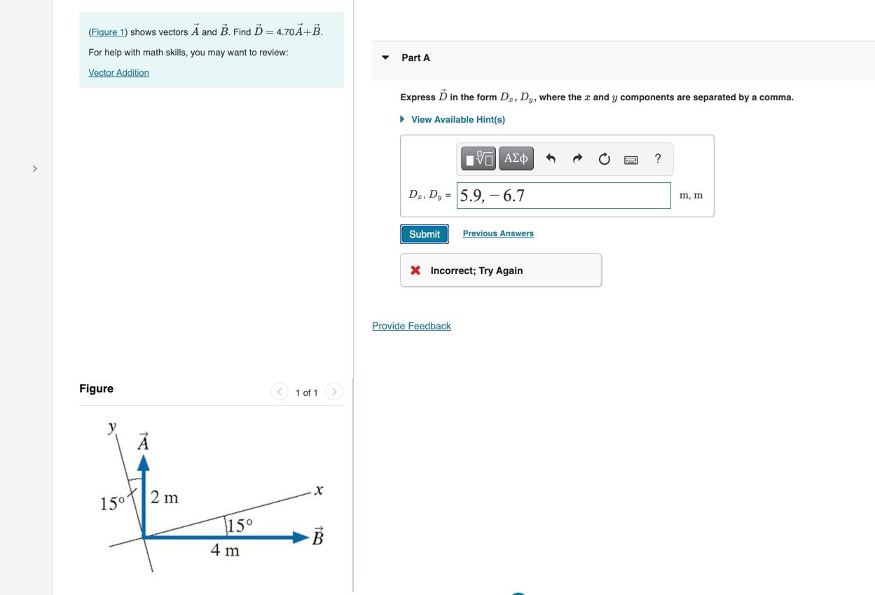 Solved (Figure 1) Shows Vectors A And B. Find D = 4.70A+B. | Chegg.com