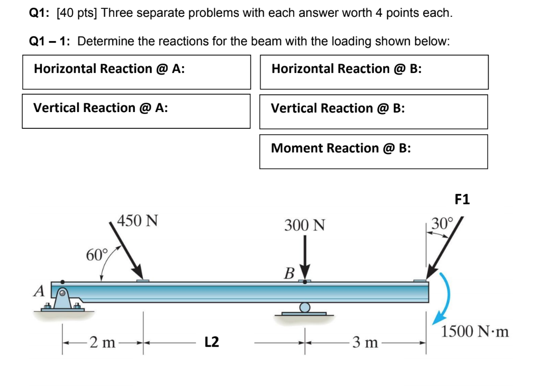 Solved Q1: [40 Pts] Three Separate Problems With Each Answer | Chegg.com