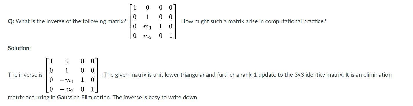 Solved 1 0 0 0 0 1 0 0 Q: What is the inverse of the | Chegg.com