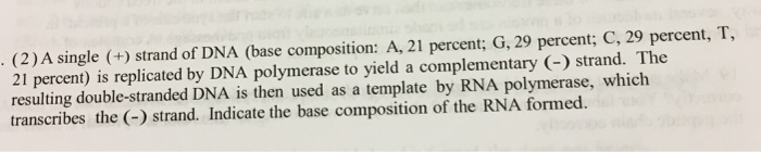 Solved (2) A single strand of DNA (base composition: A, 21 | Chegg.com