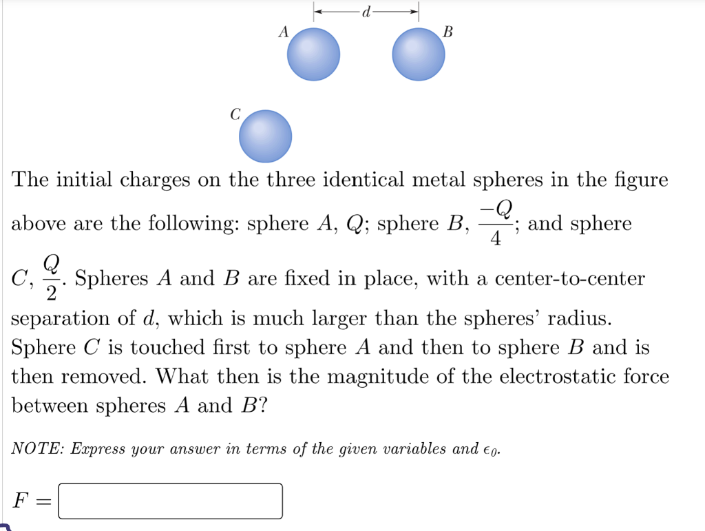 Solved The Initial Charges On The Three Identical Metal | Chegg.com