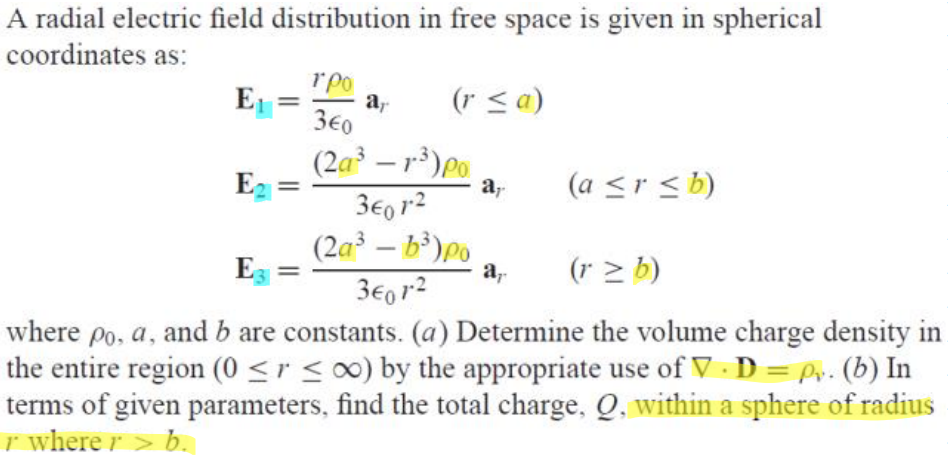 Solved A radial electric field distribution in free space is | Chegg.com