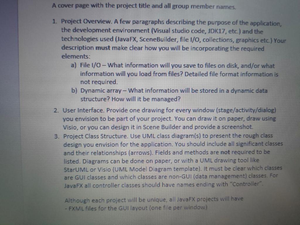 Solved A cover page with the project title and all group | Chegg.com