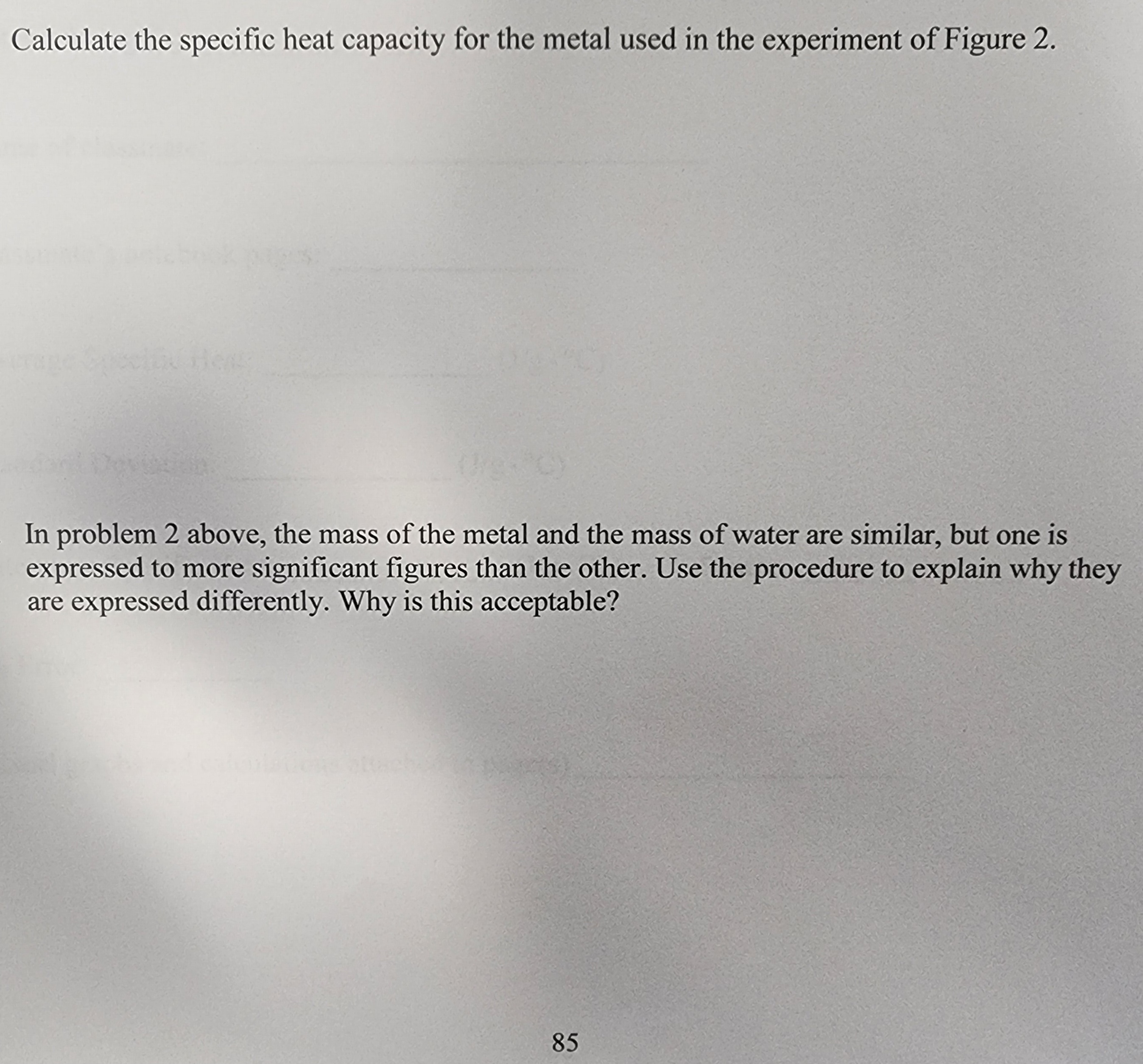 Solved Calculate the specific heat capacity for the metal | Chegg.com