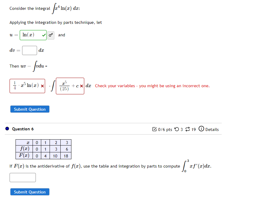 Solved Consider the integral fa* In(a) dr: Applying the | Chegg.com