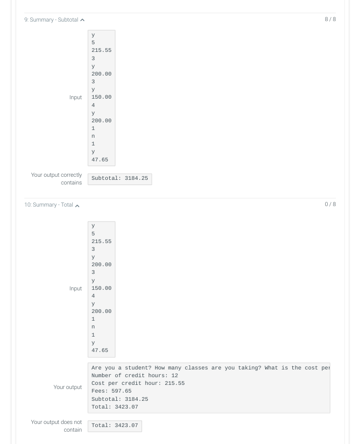 Solved How do I fix the following Code so that the | Chegg.com