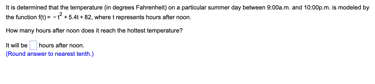 Solved It is determined that the temperature (in degrees | Chegg.com