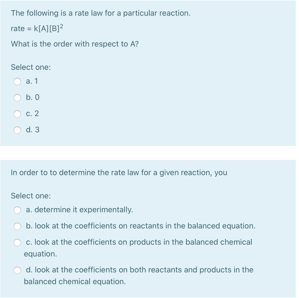 Solved The following is a rate law for a particular | Chegg.com