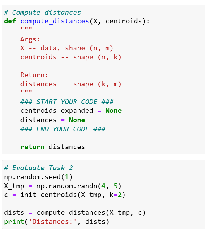 Solved 3 points Next, we need to compute the distances | Chegg.com