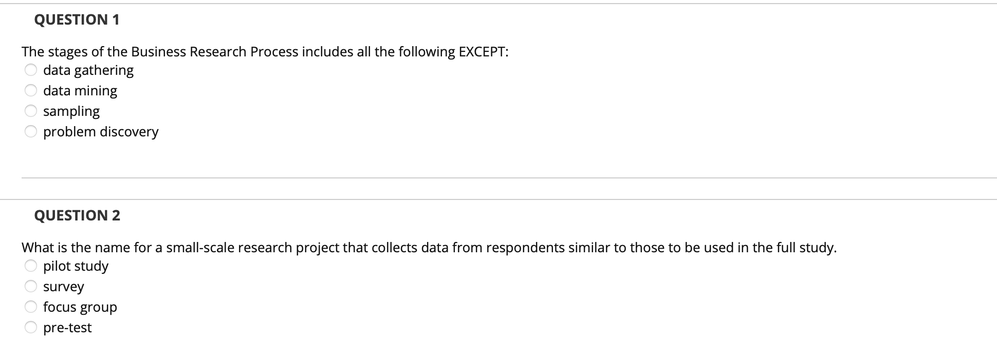 Solved QUESTION 1 The stages of the Business Research