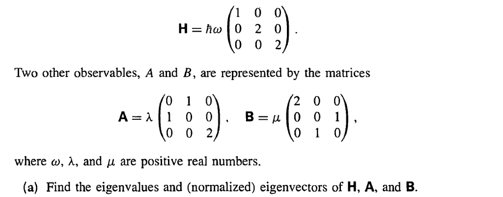 Solved The Hamiltonian for a certain three-level system is | Chegg.com