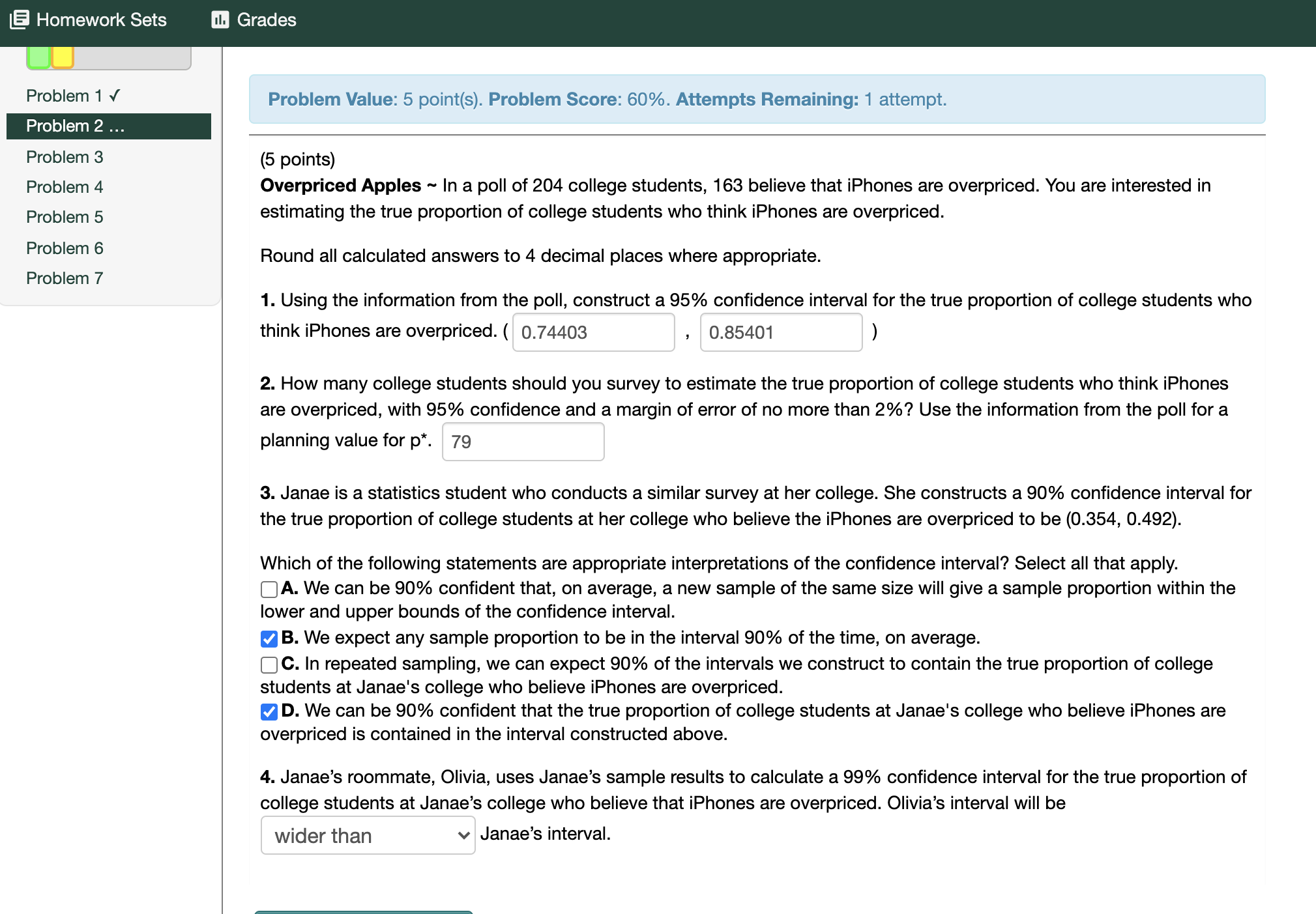 Solved 6 Homework Sets 1. Grades Problem 17 Problem Value: 5 | Chegg.com